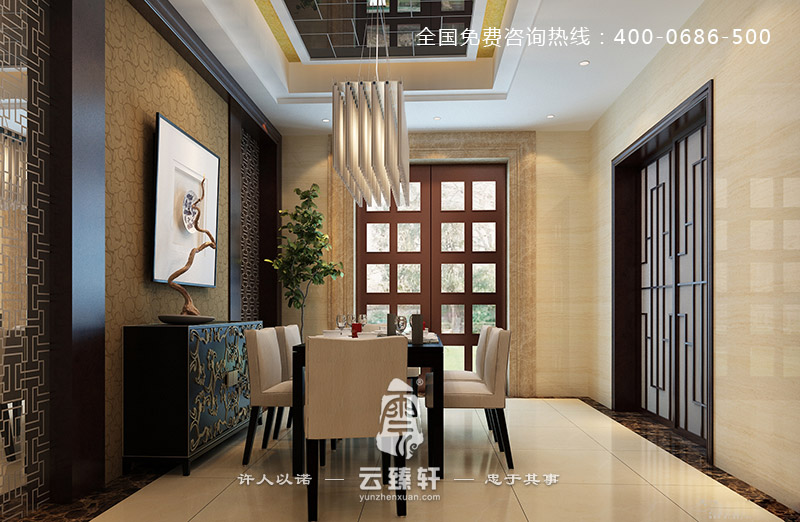 看似簡約實(shí)在有文化有底蘊(yùn)的中式餐廳裝修效果圖