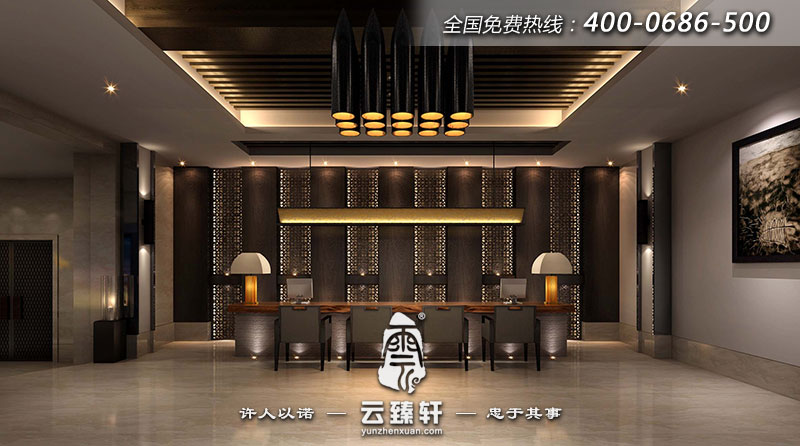 茶樓會(huì)所大廳的一個(gè)視角