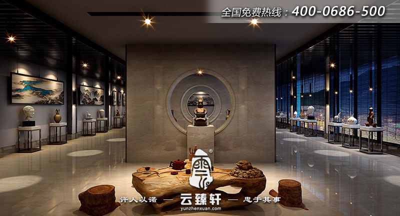 茶會(huì)所的展示廳中