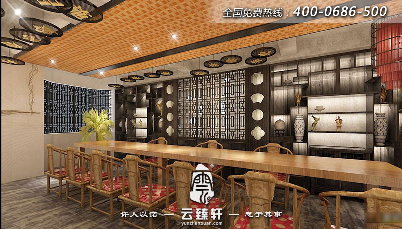 茶樓一層品茶區(qū)設(shè)計效果圖