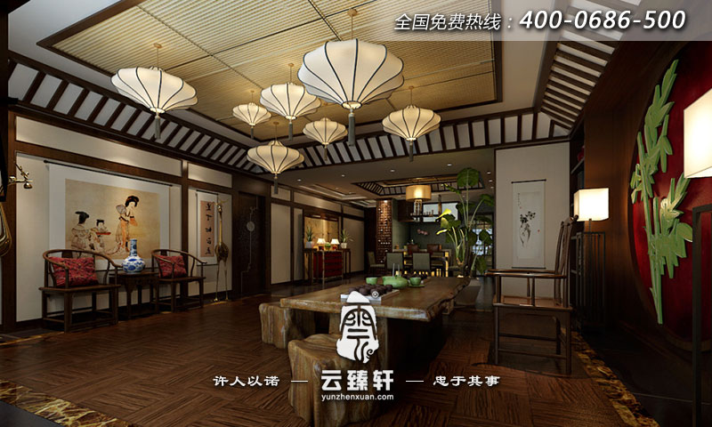 古風(fēng)古貌茶樓設(shè)計包廂