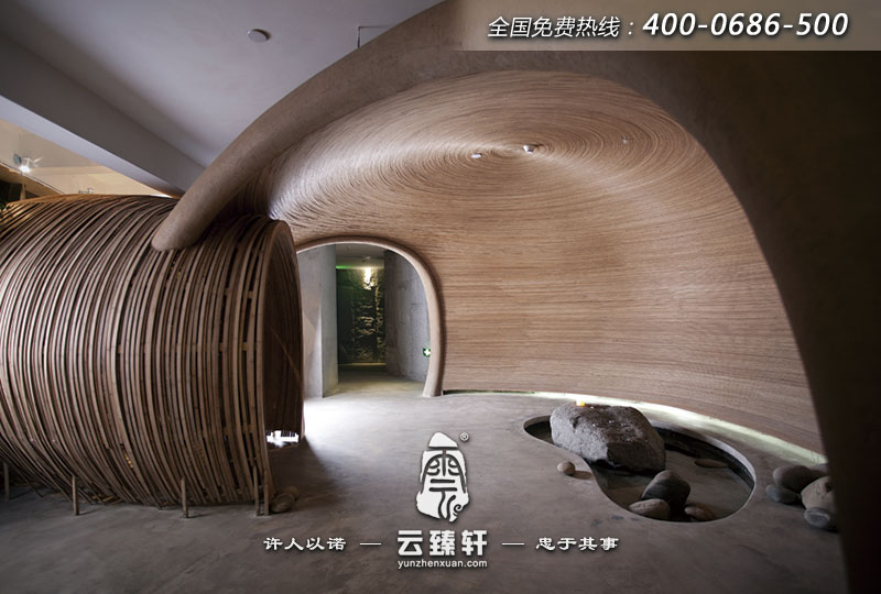 竹和石設(shè)計(jì)的樸素餐廳