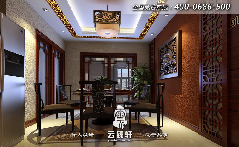 中式現(xiàn)代簡(jiǎn)約餐廳效果圖