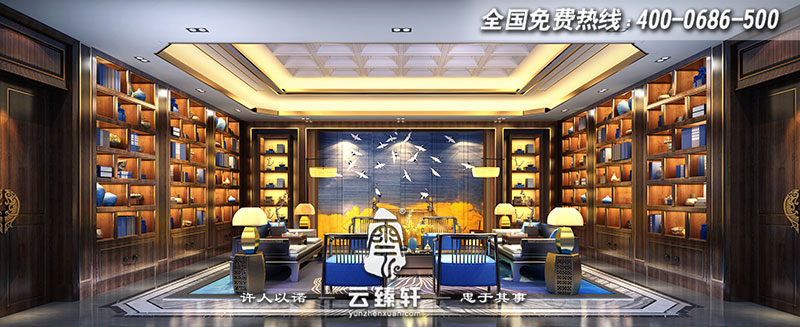 新中式會所商務(wù)會客大廳設(shè)計(jì)效果圖