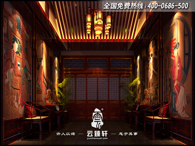 中式會所門廳設(shè)計效果圖